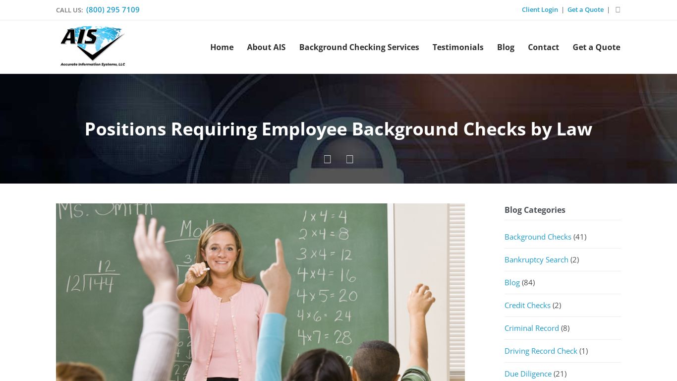 Positions Requiring Employee Background Checks by Law
