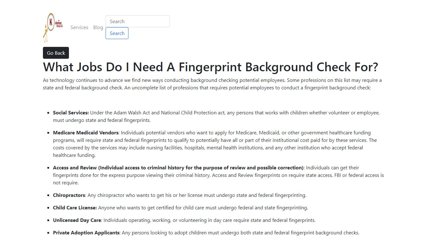 What Jobs Do I Need A Fingerprint Background Check For?